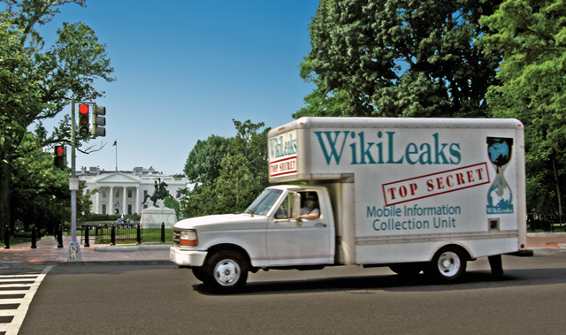 WikiLeaks Truck, 2011, Clark Stoeckley photograph, Creative Commons License by Clark Stoeckley.